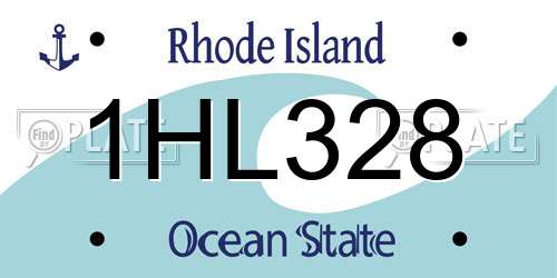 1HL328 Rhode Island License Plate