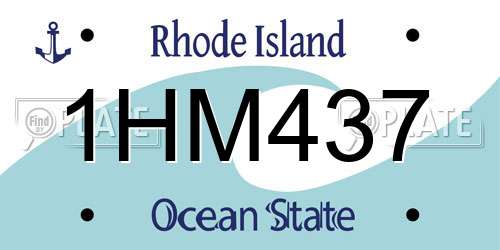 1HM437 Rhode Island License Plate