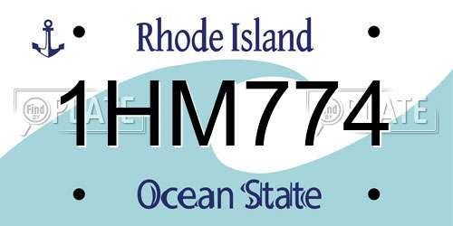 1HM774 Rhode Island License Plate