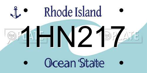 1HN217 Rhode Island License Plate