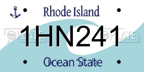 1HN241 Rhode Island License Plate