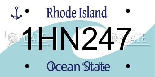 1HN247 Rhode Island License Plate