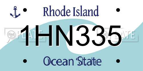 1HN335 Rhode Island License Plate