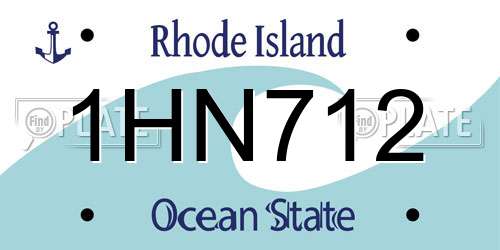 1HN712 Rhode Island License Plate