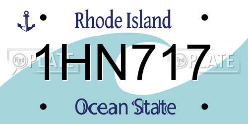 1HN717 Rhode Island License Plate