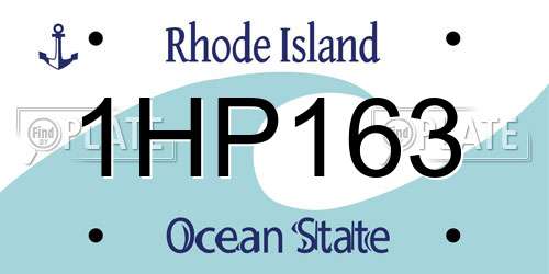 1HP163 Rhode Island License Plate