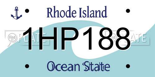 1HP188 Rhode Island License Plate