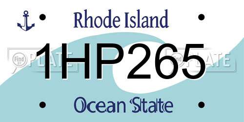 1HP265 Rhode Island License Plate