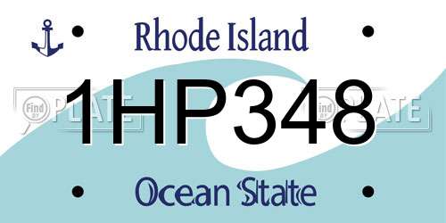 1HP348 Rhode Island License Plate