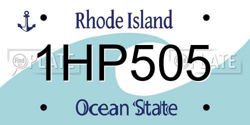 1HP505 Rhode Island License Plate