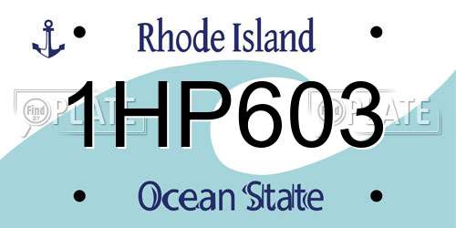 1HP603 Rhode Island License Plate