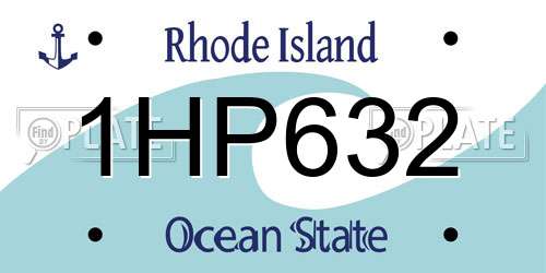 1HP632 Rhode Island License Plate