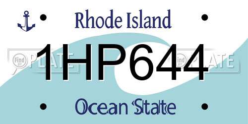 1HP644 Rhode Island License Plate