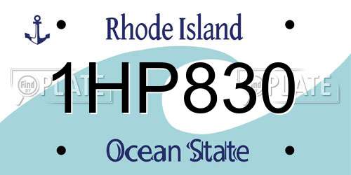 1HP830 Rhode Island License Plate