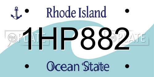 1HP882 Rhode Island License Plate