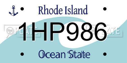 1HP986 Rhode Island License Plate