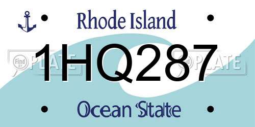 1HQ287 Rhode Island License Plate