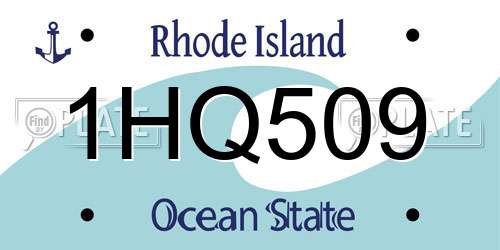 1HQ509 Rhode Island License Plate