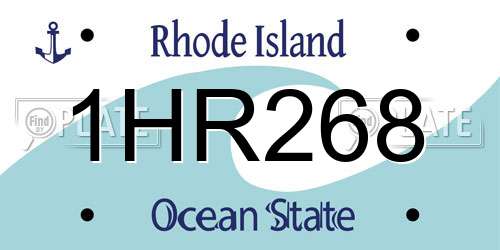 1HR268 Rhode Island License Plate