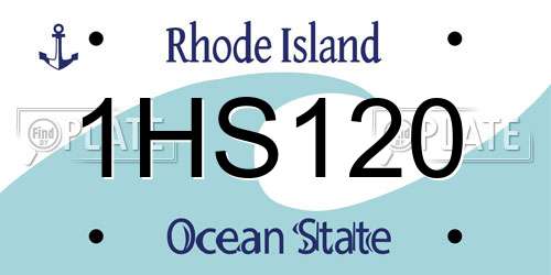 1HS120 Rhode Island License Plate