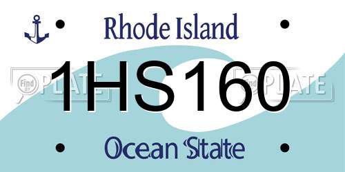 1HS160 Rhode Island License Plate