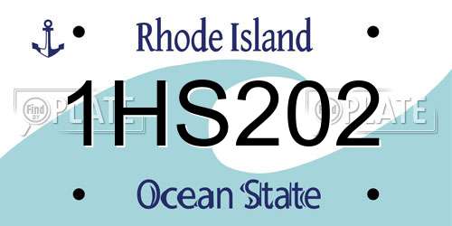 1HS202 Rhode Island License Plate