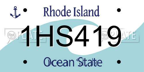 1HS419 Rhode Island License Plate