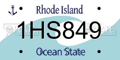 1HS849 Rhode Island License Plate