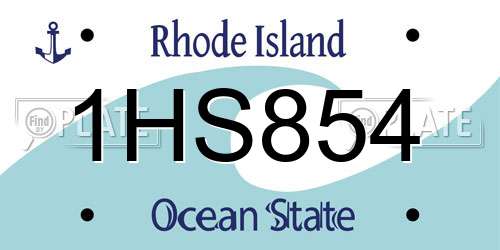 1HS854 Rhode Island License Plate
