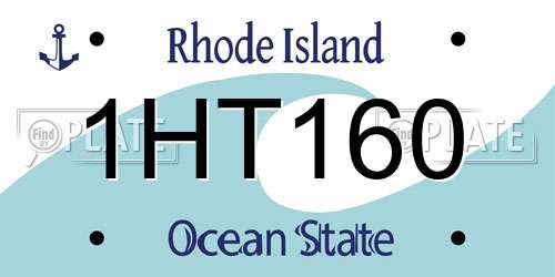 1HT160 Rhode Island License Plate