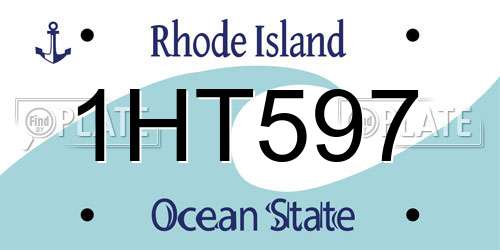 1HT597 Rhode Island License Plate