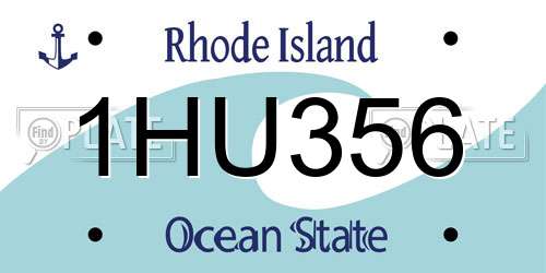 1HU356 Rhode Island License Plate