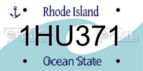 1HU371 Rhode Island License Plate
