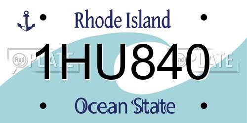 1HU840 Rhode Island License Plate