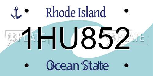 1HU852 Rhode Island License Plate