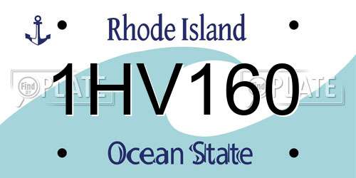 1HV160 Rhode Island License Plate