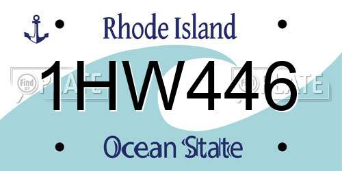 1HW446 Rhode Island License Plate