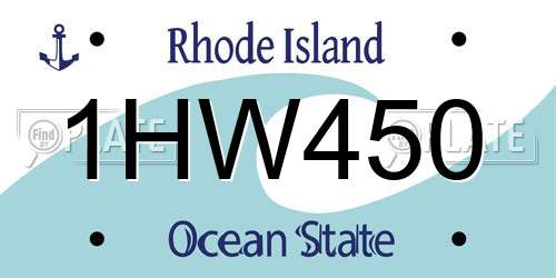 1HW450 Rhode Island License Plate