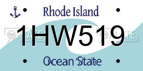 1HW519 Rhode Island License Plate