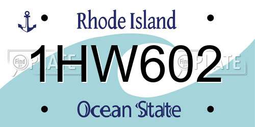 1HW602 Rhode Island License Plate