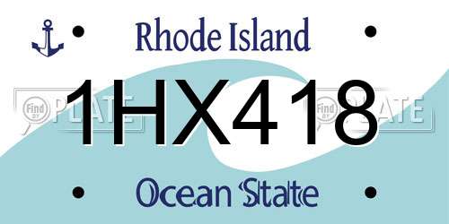 1HX418 Rhode Island License Plate