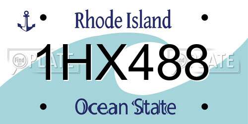 1HX488 Rhode Island License Plate