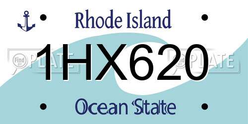 1HX620 Rhode Island License Plate