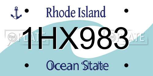 1HX983 Rhode Island License Plate