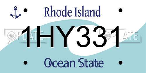 1HY331 Rhode Island License Plate