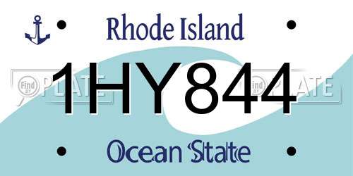 1HY844 Rhode Island License Plate
