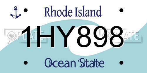 1HY898 Rhode Island License Plate