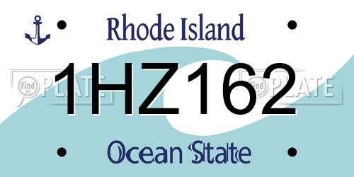 1HZ162 Rhode Island License Plate