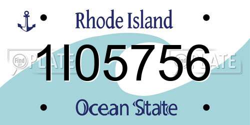 1I05756 Rhode Island License Plate