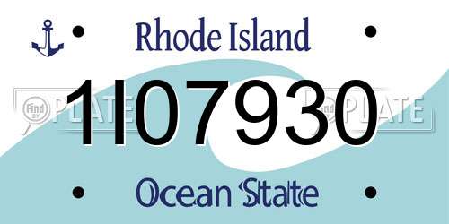 1I07930 Rhode Island License Plate